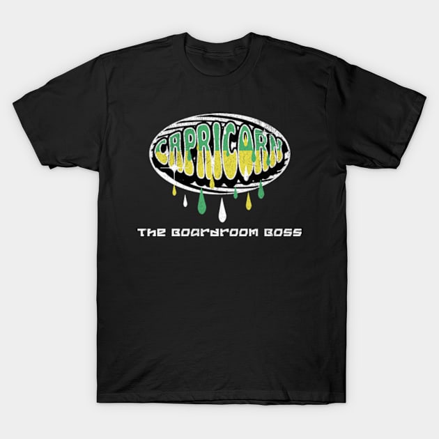 Capricorn The Boardroom Boss Y2K Retro T-Shirt by Lavender Celeste